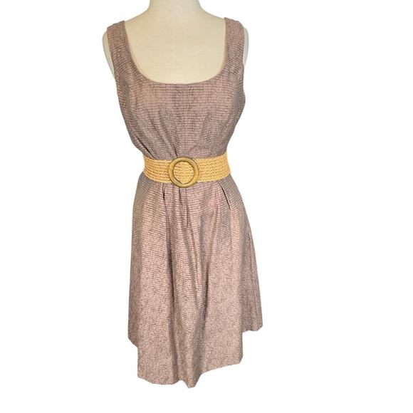 Nine West Pebble Sleeveless Dress in Brown Size 12 Neutral Coastal Knee Length - Picture 2 of 13